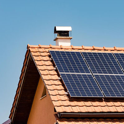 solar panels on a roof